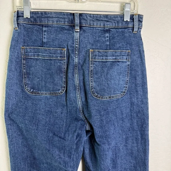& Other Stories High Rise Flare Patch Pocket Jeans Medium Wash Size 29 - Picture 6 of 16
